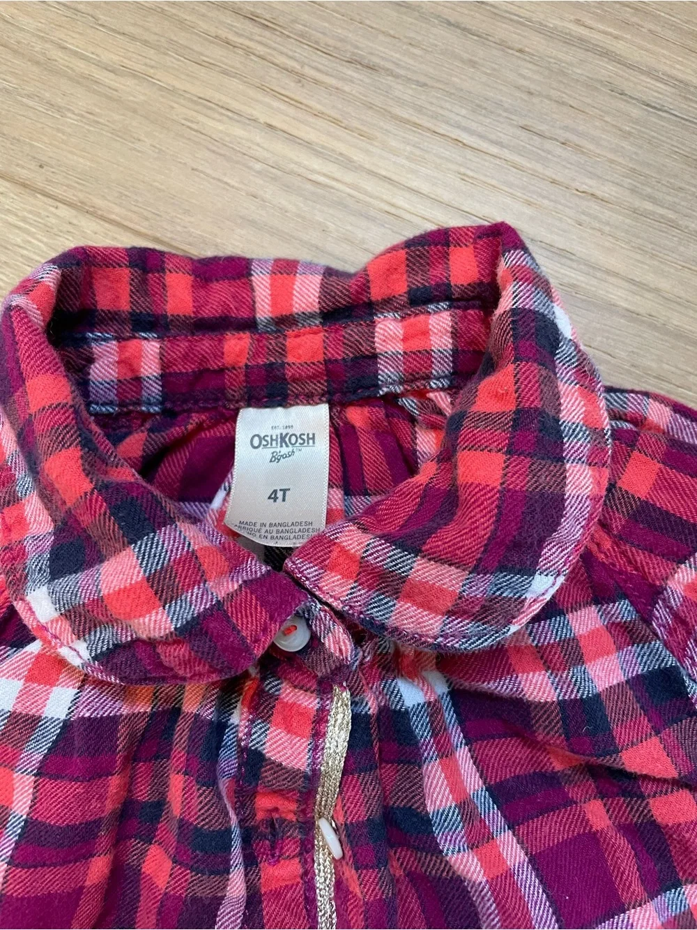 OshKosh B'gosh Red & Pink Plaid Button-Down Shirt